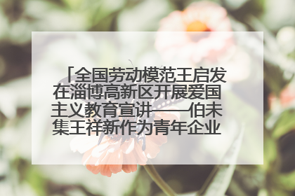 全国劳动模范王启发在淄博高新区开展爱国主义教育宣讲——伯未集王祥新作为青年企业家代表作主题演讲