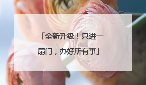 全新升级！只进一扇门，办好所有事
