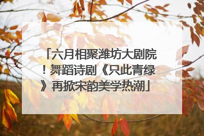 六月相聚潍坊大剧院！舞蹈诗剧《只此青绿》再掀宋韵美学热潮