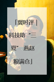 冀时评｜科技助“三夏” 燕赵粮满仓