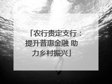 农行贵定支行：提升普惠金融 助力乡村振兴
