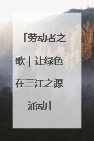 劳动者之歌｜让绿色在三江之源涌动