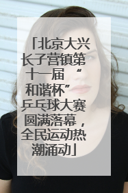 北京大兴长子营镇第十一届 “和谐杯” 乒乓球大赛圆满落幕，全民运动热潮涌动