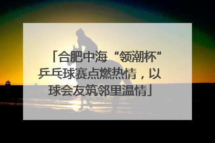 合肥中海“领潮杯”乒乓球赛点燃热情，以球会友筑邻里温情