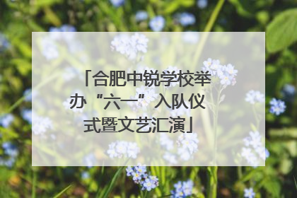 合肥中锐学校举办“六一”入队仪式暨文艺汇演