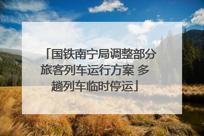 国铁南宁局调整部分旅客列车运行方案 多趟列车临时停运