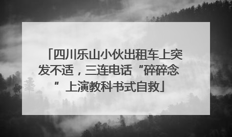 四川乐山小伙出租车上突发不适，三连电话“碎碎念”上演教科书式自救