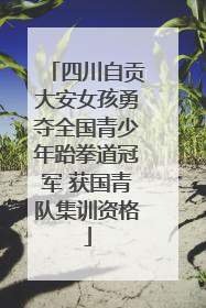 四川自贡大安女孩勇夺全国青少年跆拳道冠军 获国青队集训资格
