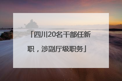 四川20名干部任新职，涉副厅级职务