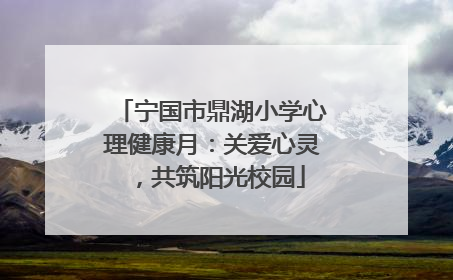 宁国市鼎湖小学心理健康月：关爱心灵，共筑阳光校园