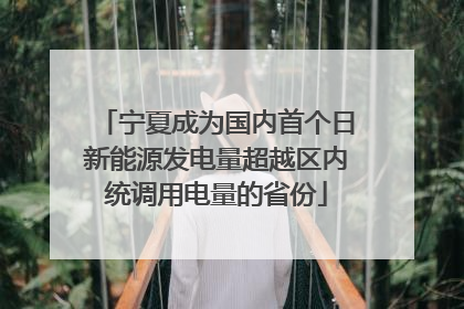宁夏成为国内首个日新能源发电量超越区内统调用电量的省份