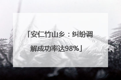 安仁竹山乡：纠纷调解成功率达98%