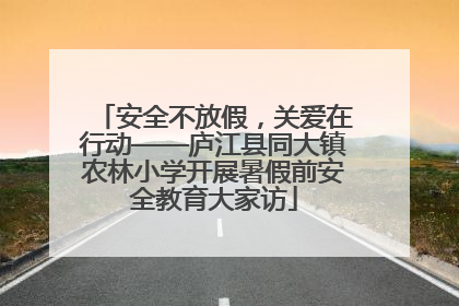 安全不放假，关爱在行动——庐江县同大镇农林小学开展暑假前安全教育大家访