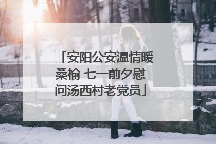 安阳公安温情暖桑榆 七一前夕慰问汤西村老党员
