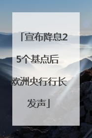 宣布降息25个基点后 欧洲央行行长发声