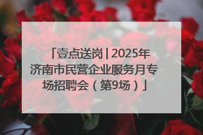 壹点送岗│2025年济南市民营企业服务月专场招聘会（第9场）