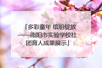 多彩童年 缤纷绽放——南阳市实验学校社团育人成果展示