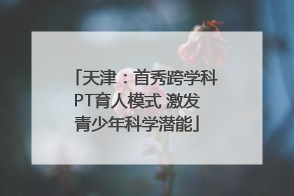 天津：首秀跨学科PT育人模式 激发青少年科学潜能