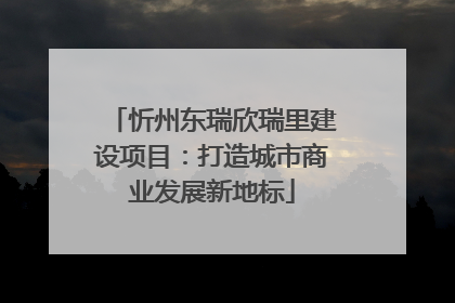 忻州东瑞欣瑞里建设项目：打造城市商业发展新地标