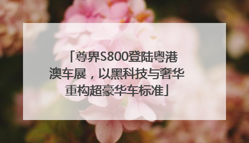 尊界S800登陆粤港澳车展，以黑科技与奢华重构超豪华车标准