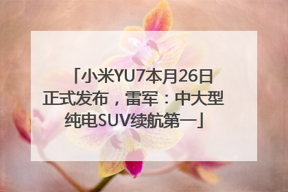 小米YU7本月26日正式发布，雷军：中大型纯电SUV续航第一
