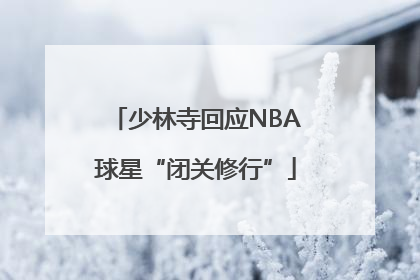 少林寺回应NBA球星“闭关修行”