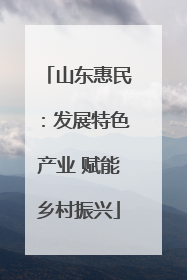 山东惠民：发展特色产业 赋能乡村振兴