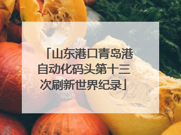 山东港口青岛港自动化码头第十三次刷新世界纪录
