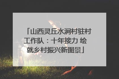 山西灵丘水涧村驻村工作队：十年接力 绘就乡村振兴新图景