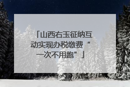 山西右玉征纳互动实现办税缴费“一次不用跑”