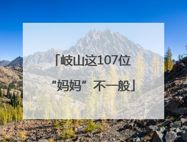 岐山这107位“妈妈”不一般
