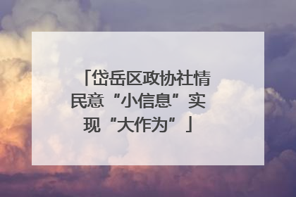 岱岳区政协社情民意“小信息”实现“大作为”