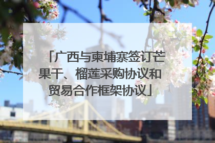 广西与柬埔寨签订芒果干、榴莲采购协议和贸易合作框架协议
