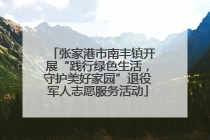张家港市南丰镇开展“践行绿色生活，守护美好家园”退役军人志愿服务活动