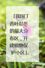 我国丁香叶忍冬的最大分布区，开建植物保护小区