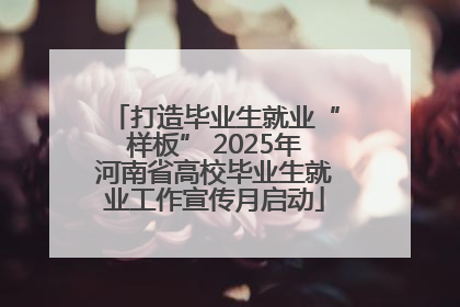 打造毕业生就业“样板” 2025年河南省高校毕业生就业工作宣传月启动