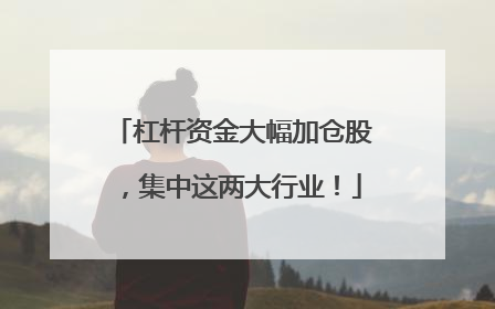杠杆资金大幅加仓股，集中这两大行业！