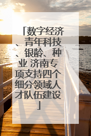数字经济、青年科技、银龄、种业 济南专项支持四个细分领域人才队伍建设