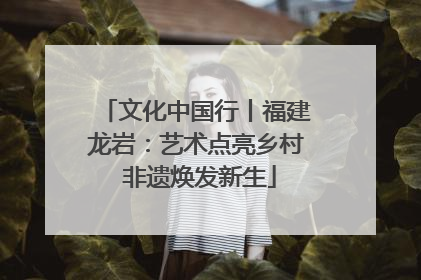 文化中国行丨福建龙岩：艺术点亮乡村 非遗焕发新生