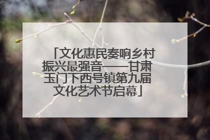 文化惠民奏响乡村振兴最强音——甘肃玉门下西号镇第九届文化艺术节启幕