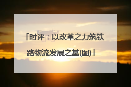时评：以改革之力筑铁路物流发展之基(图)