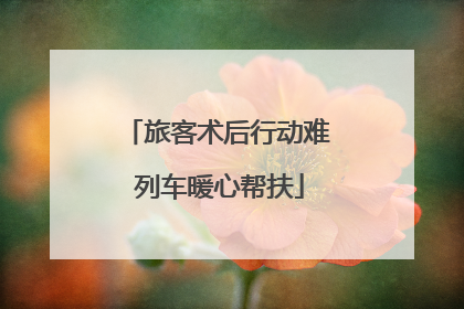 旅客术后行动难 列车暖心帮扶