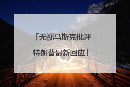 无视马斯克批评 特朗普最新回应