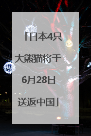 日本4只大熊猫将于6月28日送返中国