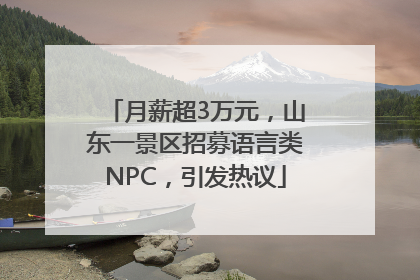 月薪超3万元，山东一景区招募语言类NPC，引发热议
