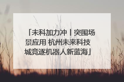未科加力冲丨突围场景应用 杭州未来科技城竞逐机器人新蓝海