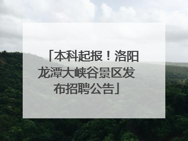本科起报！洛阳龙潭大峡谷景区发布招聘公告