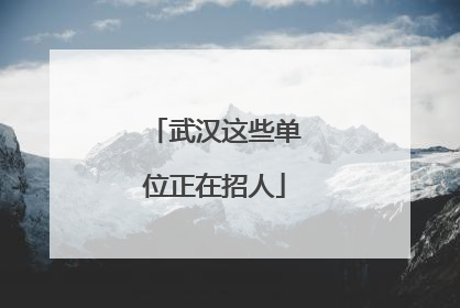 武汉这些单位正在招人