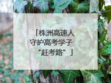 株洲高速人守护高考学子“赶考路”