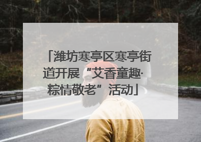 潍坊寒亭区寒亭街道开展“艾香童趣·粽情敬老”活动
